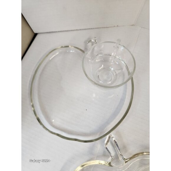 Apple Orchard Shaped Glass, Snack or Lunch Plate and cup Set of 4 (8 Pcs),Anchor - Picture 4 of 7
